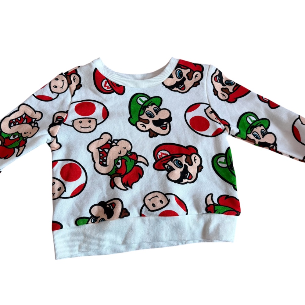 Nintendo Super Mario White and Red Sweatshirt